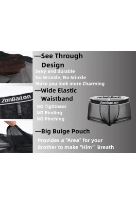 BIATWOWR Boxer Lettres pour homme See Through Mesh Sexy Short Leg Underpants Pantalon Sexy Underwear Trunks for Man M L XL 2X