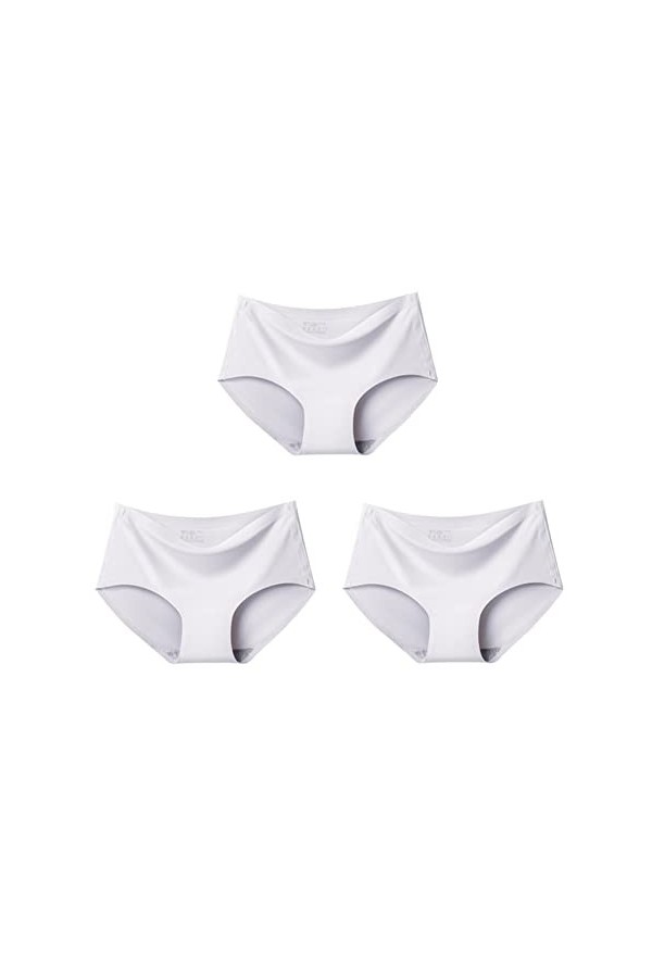 PBLCYUT Sexy Womens Gretes Ice Silk sous-Wear Souswear Girl Lingerie Briess de Confort Brief Color : 3pcs White, Taille : 3