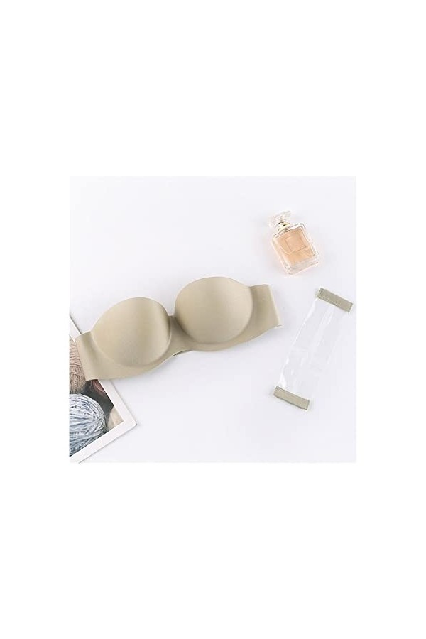 PBLCYUT Femmes Sexy Bra Bra Invisible Push Up Bralette Lingerie Underwear Solide sans soudis Color : Blue, Cup Size : B 