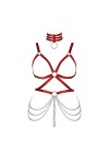 Chaîne de Corps Dodu Grande Taille Soutien-Gorge Plein Body Harnais de Corps Femme Halloween Cage à Lingerie Ensemble Gothiqu