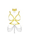 Chaîne de Corps Dodu Grande Taille Soutien-Gorge Plein Body Harnais de Corps Femme Halloween Cage à Lingerie Ensemble Gothiqu