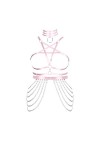 Femmes Body Strap Penta Star Bra Garter Set Punk Gothique Carnaval Halloween Big Garter Bra Dance Suit 1 Rose 