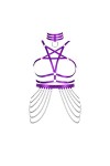 Femmes Body Strap Penta Star Bra Garter Set Punk Gothique Carnaval Halloween Big Garter Bra Dance Suit 1 Rose 