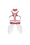 Femmes Body Strap Penta Star Bra Garter Set Punk Gothique Carnaval Halloween Big Garter Bra Dance Suit 1 Rose 