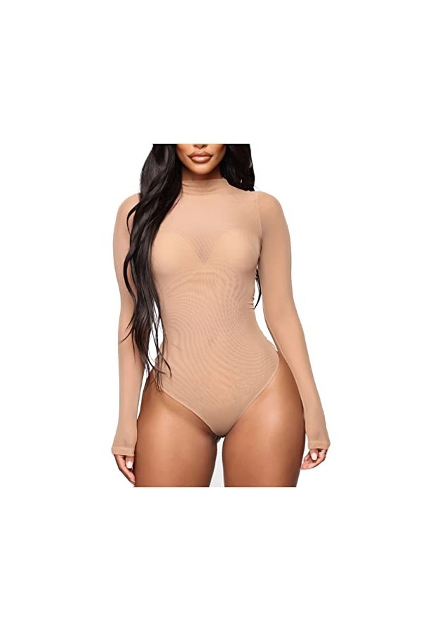 WDZOWU Lingerie Et Vêtements Sexy Femmes Sexy Lingerie Pyjamas Élastique Dentelle Costumes À Manches Longues,Kaki,XL