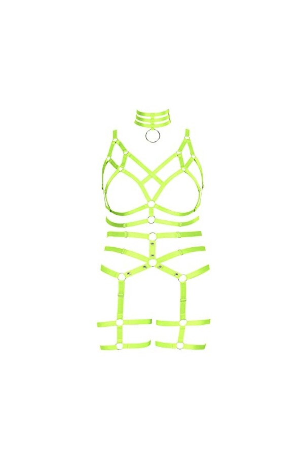 BBOHSS Femmes Bretelles Soutien - Gorge Mode Grand Soutien - Gorge Cage Encolure Bas Garter Set Punk Gothique Carnaval Dance 