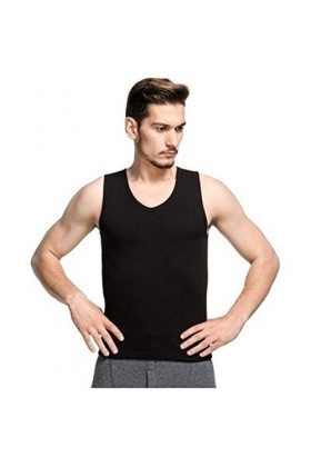DDSP sous-vêtements Thermiques Hommes Garder Au Chaud Undershirt Tank Top Color : V Neck Black, Size : XL 