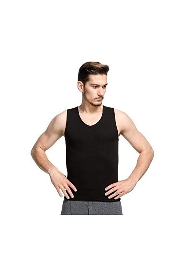 DDSP sous-vêtements Thermiques Hommes Garder Au Chaud Undershirt Tank Top Color : V Neck Black, Size : XL 