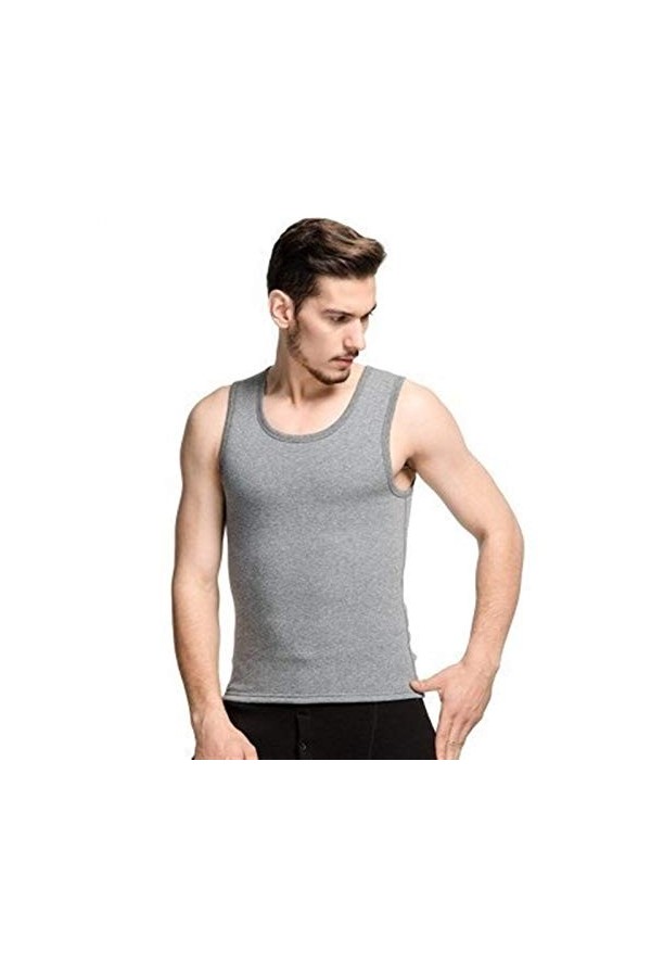DDSP sous-vêtements Thermiques Hommes Garder Au Chaud Undershirt Tank Top Color : V Neck Black, Size : XL 