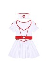 NC Femmes Coquine Cosplay Uniforme Halloween Fantaisies Jeu de Rôle Costume Clubwear Sexy Croix Rouge Logo Mini Robe Salopeav
