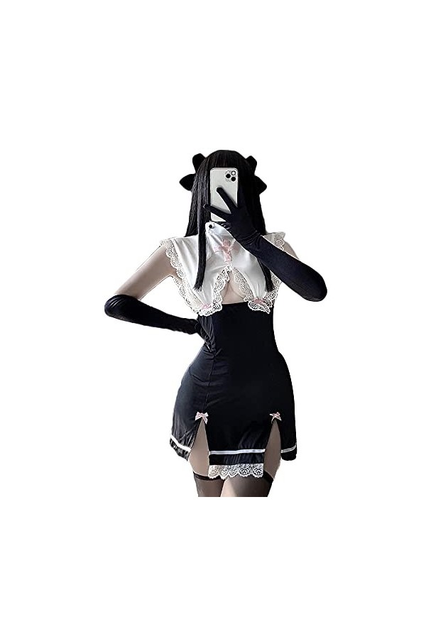 JasmyGirls Cosplay Lingerie coquine sexy Bad Nonne Costume Kawaii Anime Diable Jeu de rôle Tenue Maid Robe Goth Lolita Sous-v