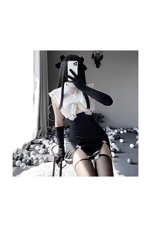 JasmyGirls Cosplay Lingerie coquine sexy Bad Nonne Costume Kawaii Anime Diable Jeu de rôle Tenue Maid Robe Goth Lolita Sous-v