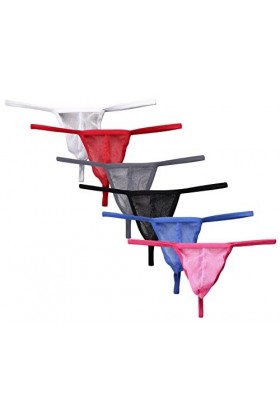 AIEOE String Homme Sexy Lingerie sous-Vêtements Mini Slips Cordes 6 Pièces XL