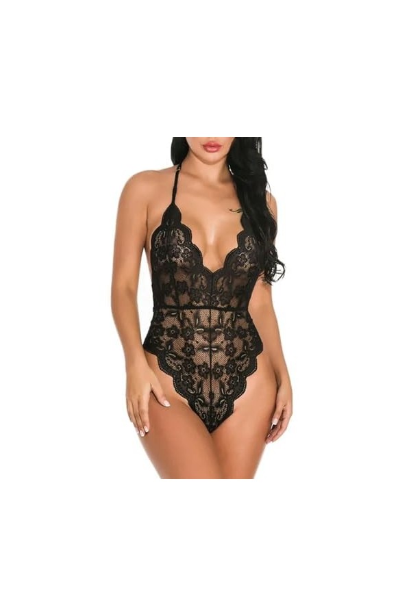 Lingerie dos nu en dentelle en maille pour femme