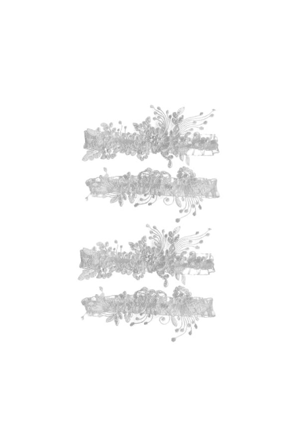 Abaodam 2 Paires Jarretière en Dentelle Cuisse Kit Macramé Jambe Unique Jarretières De Mariage pour La Mariée Jarretelles De 