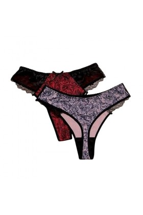 LLaviD Culotte Femme 3pcs Lot Tongs pour Les Femmes De Grande Taille De Grande Taille L-5xl String pour Filles Scénario Culte