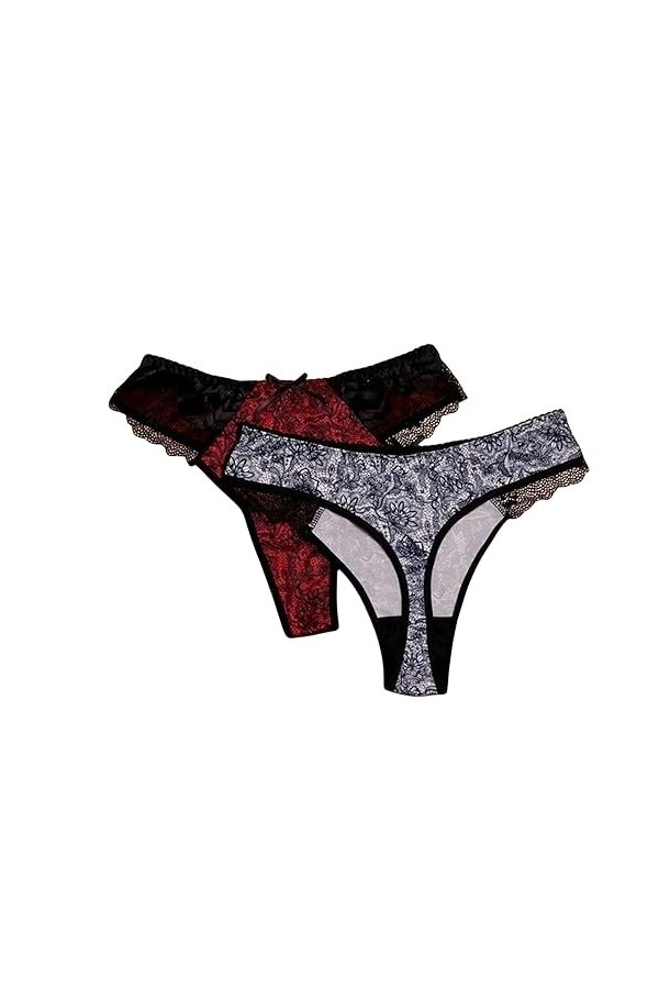 LLaviD Culotte Femme 3pcs Lot Tongs pour Les Femmes De Grande Taille De Grande Taille L-5xl String pour Filles Scénario Culte