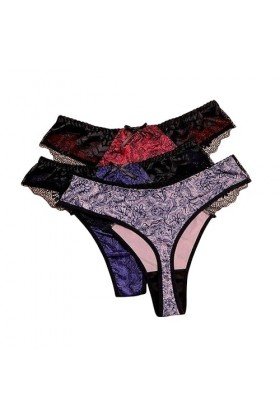 LLaviD Culotte Femme 3pcs Lot Tongs pour Les Femmes De Grande Taille De Grande Taille L-5xl String pour Filles Scénario Culte