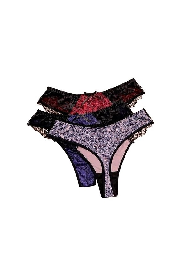 LLaviD Culotte Femme 3pcs Lot Tongs pour Les Femmes De Grande Taille De Grande Taille L-5xl String pour Filles Scénario Culte