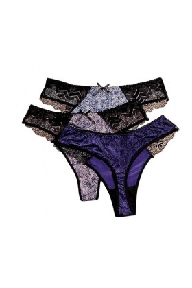 LLaviD Culotte Femme 3pcs Lot Tongs pour Les Femmes De Grande Taille De Grande Taille L-5xl String pour Filles Scénario Culte