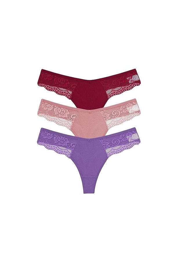 LLaviD Culotte Femme Femmes Coton Culotte sous-vêtements G G-String String Lingerie Femelle Confortable-Set 19-s