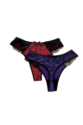 LLaviD Culotte Femme 3pcs Lot Tongs pour Les Femmes De Grande Taille De Grande Taille L-5xl String pour Filles Scénario Culte