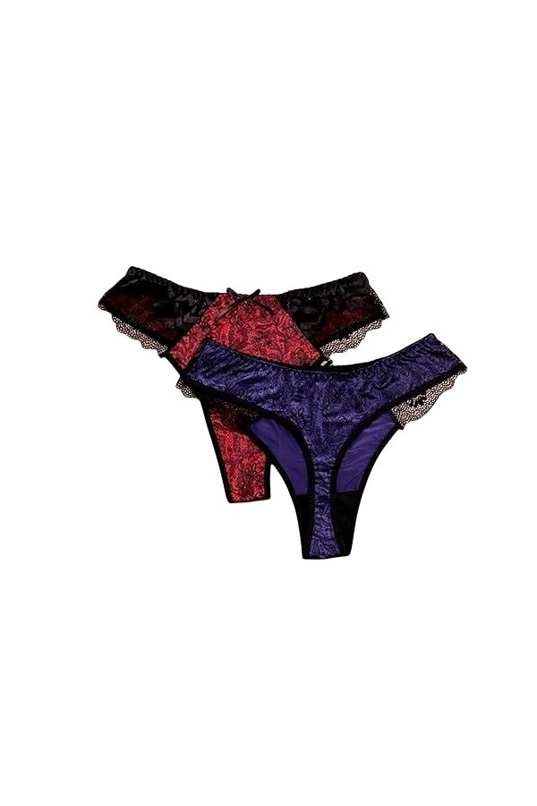 LLaviD Culotte Femme 3pcs Lot Tongs pour Les Femmes De Grande Taille De Grande Taille L-5xl String pour Filles Scénario Culte