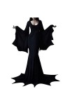 Costume dhalloween pour Femme Chauve-Souris Solide Robe Costume de Scène de Costume Robe Courte Sexy Transparente Black, M 