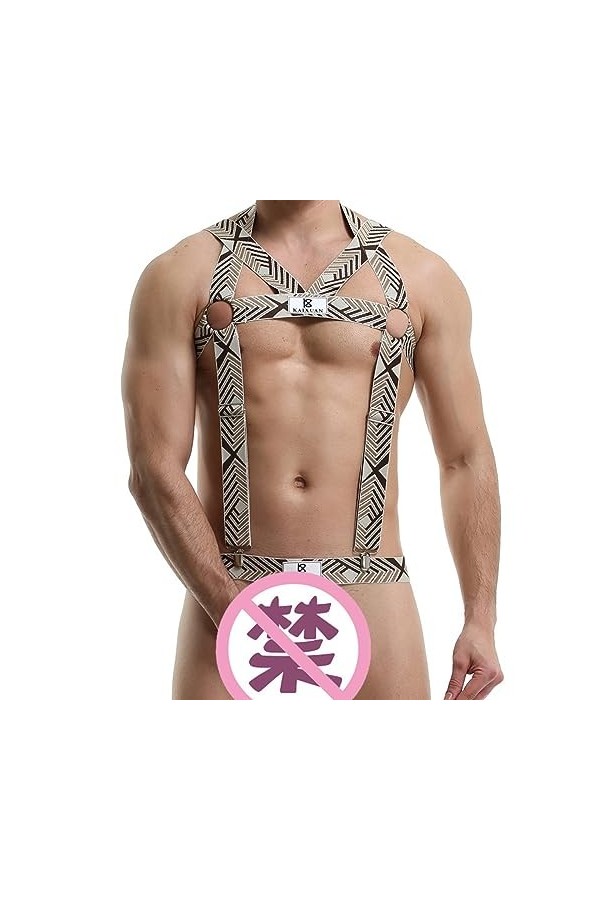 MACIUM Slips de sous-vêtements pour Hommes sous-vêtements pour Hommes Sexy Health Body Shaper Jumpsuit Sexy Mens Underwear,B