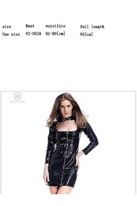 JYDQM Pyjamas Aux Femmes Longue Manche Faux Deux Pièces Brevet Cuir Sexy Costume Nuit Étape Étape Costume DS Uniforme Ensembl