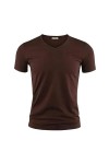 NOGRAX T-Shirt Homme Mens T-Shirt V Collier À Manches Courtes T-Shirt T-Shirt T-Shirt Noir T-Shirts Fitness pour Vêtements Ma