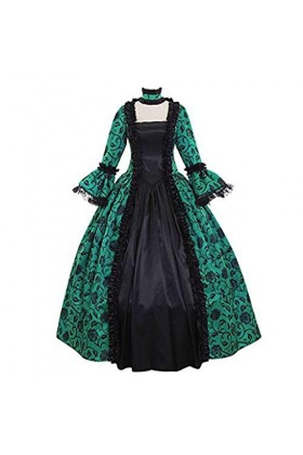 KBOPLEMQ Vêtements médiévaux pour femme - Robe longue Renaissance - Princesse victorienne - Robe de bal - Robe de soirée - Ha