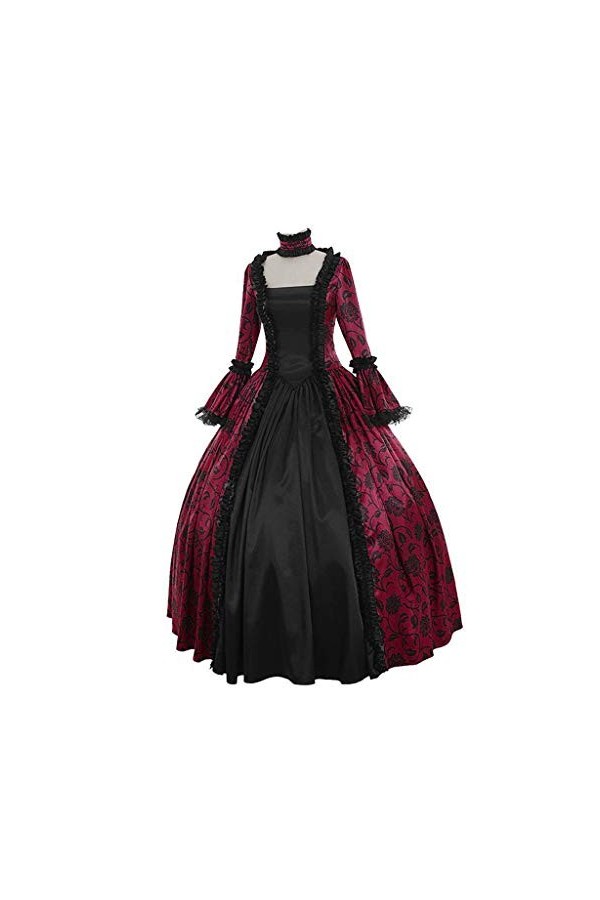 KBOPLEMQ Vêtements médiévaux pour femme - Robe longue Renaissance - Princesse victorienne - Robe de bal - Robe de soirée - Ha