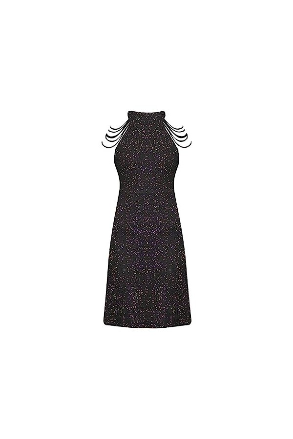 Womens Sexy Party Dress Costume Hip Package Mini Robes Robes de soirée Robe de soirée Robe à Bretelles Robe à Sequins Jupe Pl