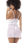 Mapalé by Espiral 7482 Babydoll avec String en G Assorti, Taille S/M Lingerie, Blanc/Jardin Opulent, S-M Femme