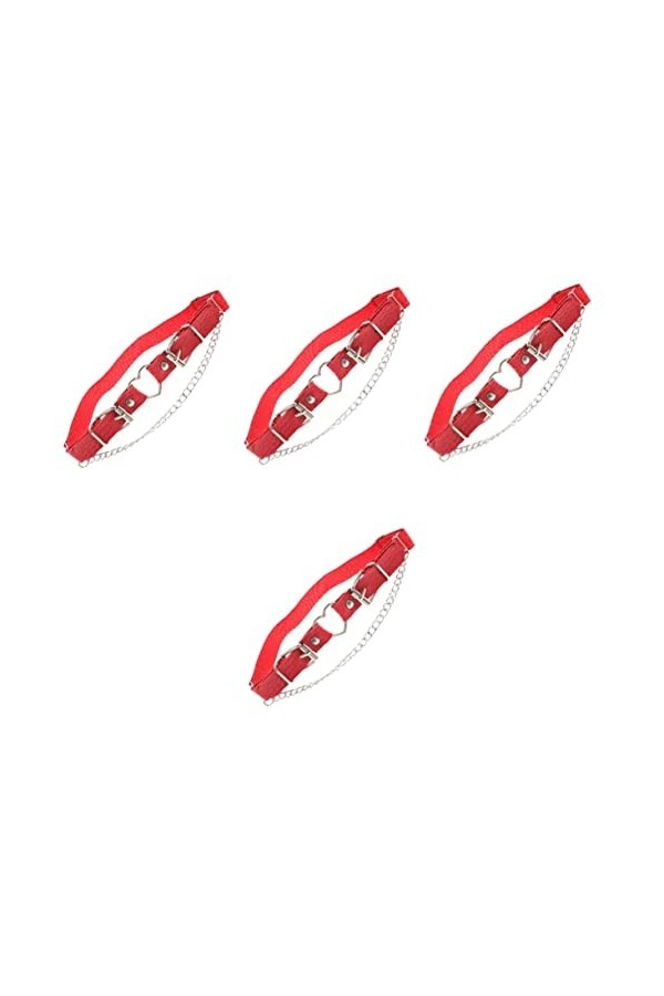 SOIMISS 4 Pièces Coeur avec pour Corps Anneau Bande Harnais Jarretière Jarretelles Cuisse Jarretelles en Cuir Quotidien Masca