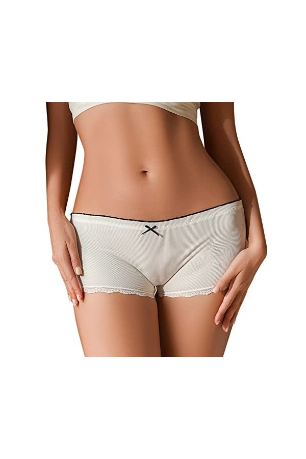 String pour femme - Sous-vêtements - Taille en V - Grandes tailles - String ouvert - Dentelle - Confortable - Culotte brésili