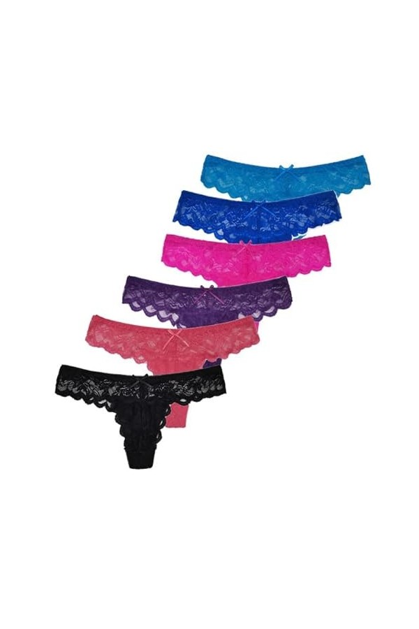 5 pièces/Ensemble Sexy Dentelle String Femmes Taille Basse Culottes sous-vêtements Transparents Dames Lingere Culotte Underwa