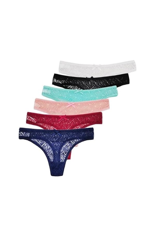 5 pièces/Ensemble Sexy Dentelle String Femmes Taille Basse Culottes sous-vêtements Transparents Dames Lingere Culotte Underwa