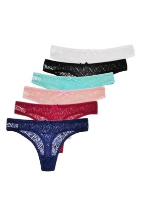 Culotte Femme 5 PCS/Set Femmes Dentelle Culotte sous-Vêtements Solide Couleur Lingerie Sexy G-String String,L