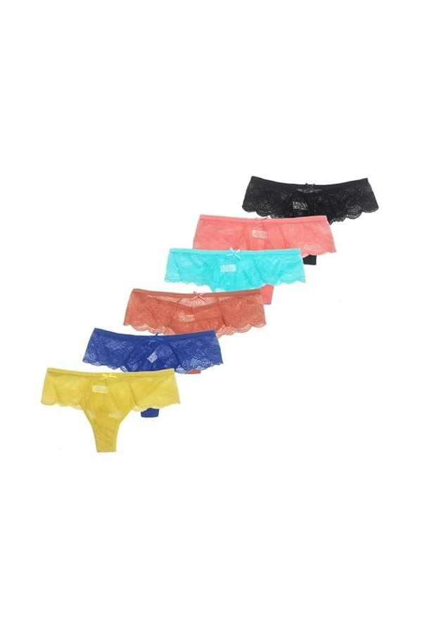 Culotte Femme 5 PCS/Set Femmes Dentelle Culotte sous-Vêtements Solide Couleur Lingerie Sexy G-String String,L