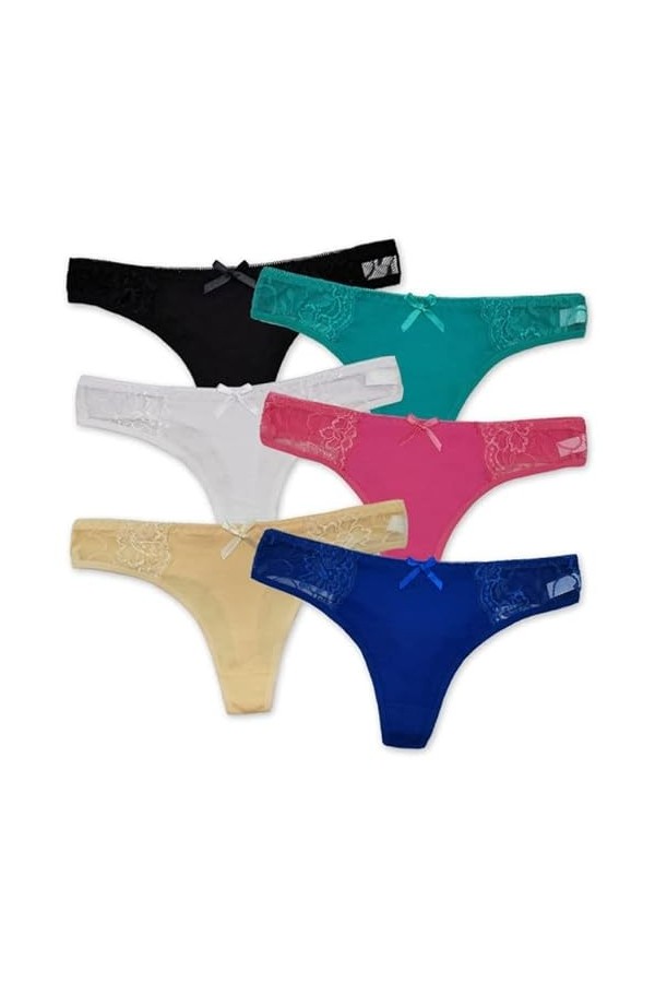 Sexy Strings Femmes 5 PCS/Set G-String Culotte sous-Vêtements Dames Dentelle Coton Slip, L