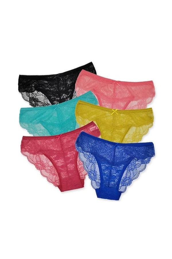 5 pièces/Ensemble sous-vêtements Sexy Lingerie Femmes Culottes en Dentelle Transparente, L