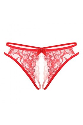 Culotte ouverte en dentelle pour femme - Culotte confortable pour femme - Sous-vêtements Hipster - Sous-vêtements - String - 