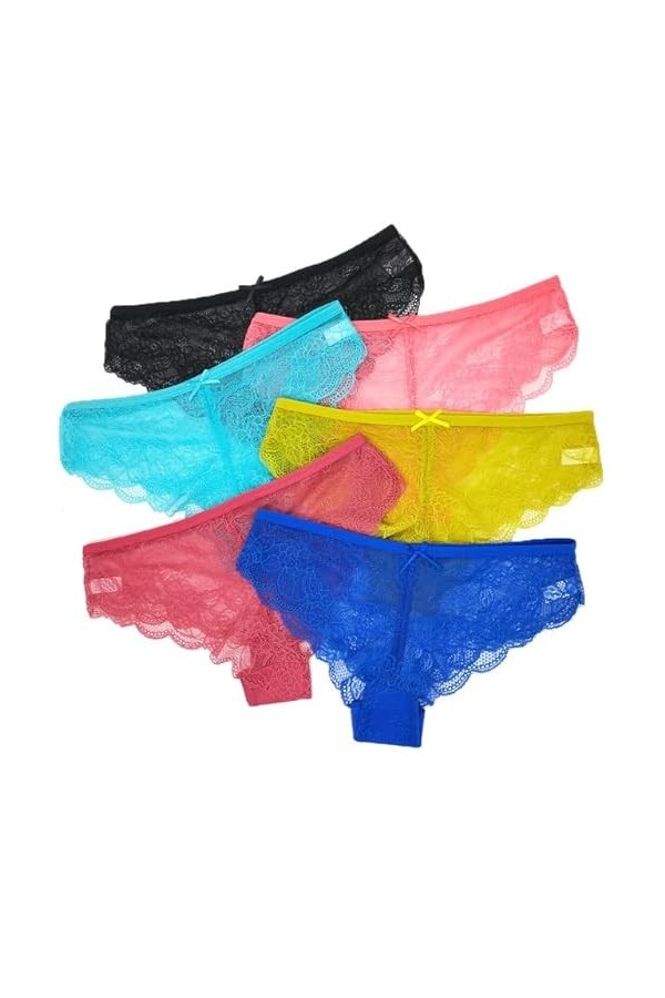 5 pièces/Ensemble Femmes Sexy Lingerie Dentelle Culottes sous-vêtements Culotte Florale Femme Dentelle Culotte Maille Femme S