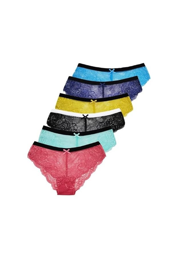 5 pièces/Ensemble Femmes Sexy Lingerie Dentelle Culottes sous-vêtements Culotte Florale Femme Dentelle Culotte Maille Femme S