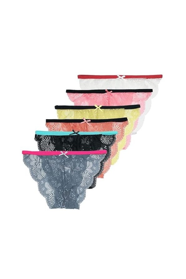 Culottes en Dentelle 5 pièces/Ensemble Femmes sous-vêtements Sexy sous-vêtements Dames Culottes Florales Lingerie féminine, M