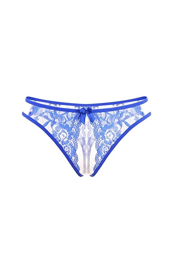 Culotte ouverte en dentelle pour femme - Culotte confortable pour femme - Sous-vêtements Hipster - Sous-vêtements - String - 