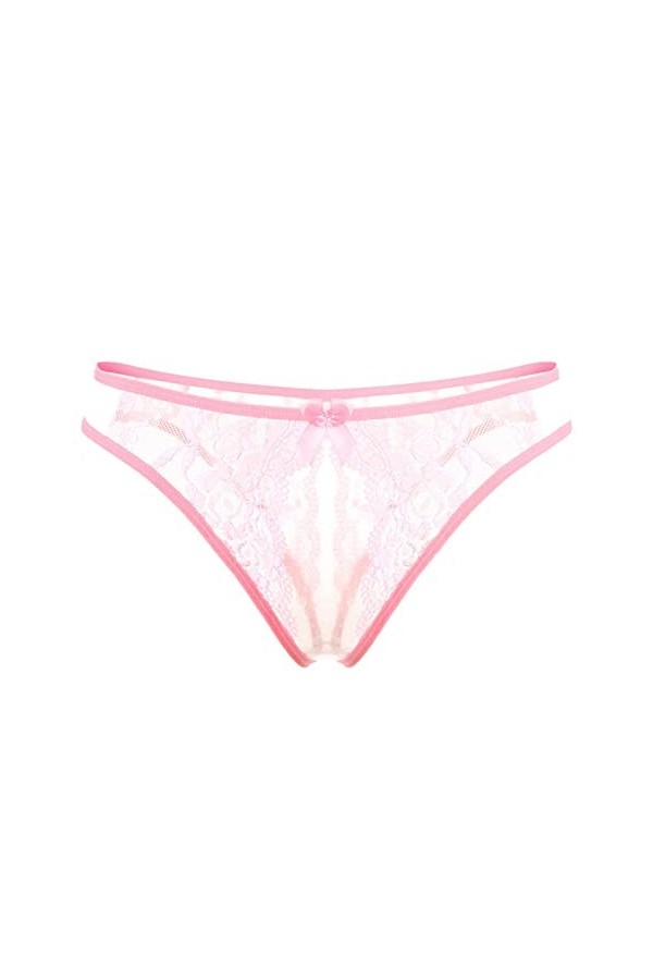 Culotte ouverte en dentelle pour femme - Culotte confortable pour femme - Sous-vêtements Hipster - Sous-vêtements - String - 