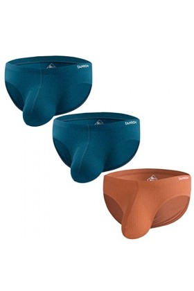 ZUOLAIYIN Sous-vêtements sexy pour homme - En soie glacée - Taille basse, Lot de 2 - Noir/vert, XL